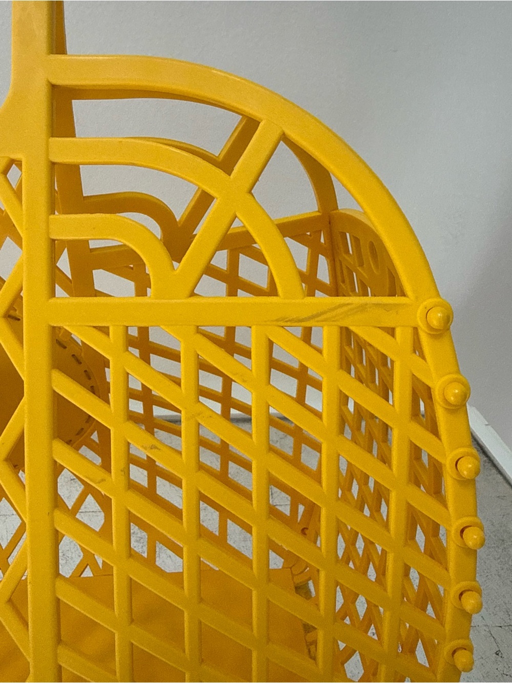 Fendi Bright Yellow Lattice Tote with Logo Medallion - Picture 7 of 7
